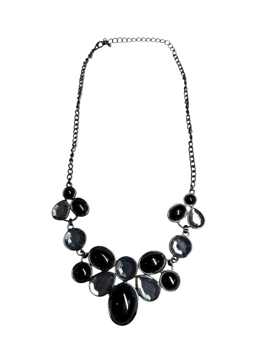 Black/Gray Statement Bib Necklace - NWOT